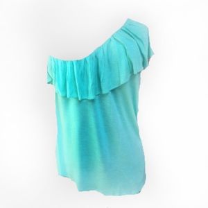 Gorgeous Swooping One Shoulder Ruffle Top